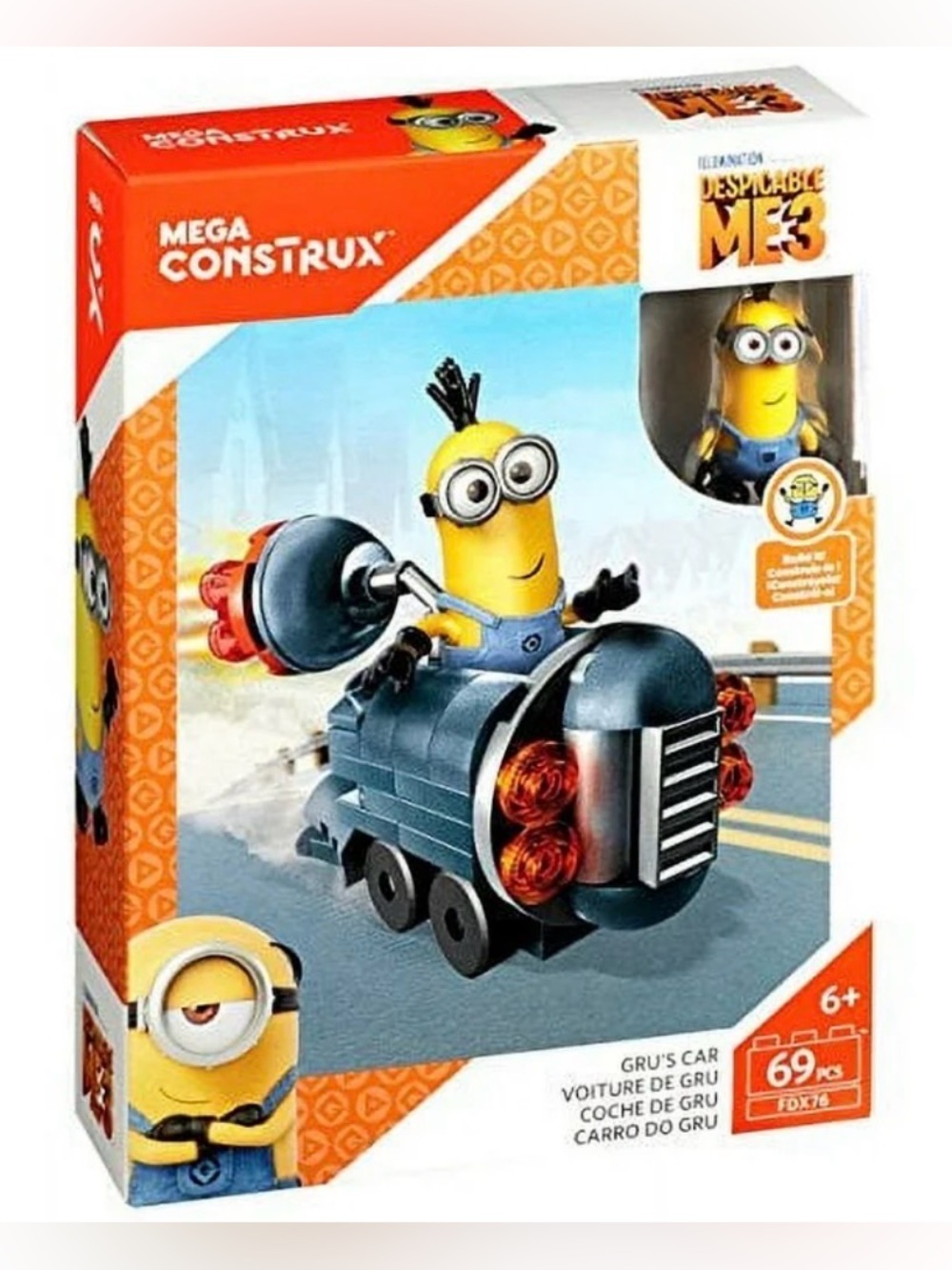 Mega Construx Despicable Me 3 Gru’s car set FDX76 69 pieces NEW IN SEALED BOX